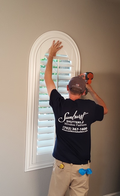 Shutter install in Atlanta family room